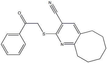 2-[(2-oxo-2-phenylethyl)sulfanyl]-5,6,7,8,9,10-hexahydrocycloocta[b]pyridine-3-carbonitrile Structure