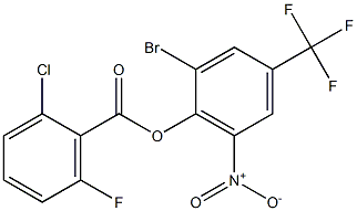 2-bromo-6-nitro-4-(trifluoromethyl)phenyl 2-chloro-6-fluorobenzoate,,结构式