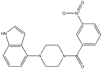 [4-(1H-indol-4-yl)piperazino](3-nitrophenyl)methanone 化学構造式