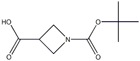 1-(tert-butoxycarbonyl)-3-azetanecarboxylic acid,,结构式