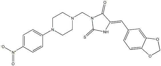 5-(1,3-benzodioxol-5-ylmethylene)-3-{[4-(4-nitrophenyl)piperazino]methyl}-2-thioxotetrahydro-4H-imidazol-4-one|