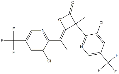 3-[3-chloro-5-(trifluoromethyl)-2-pyridinyl]-4-{(Z)-1-[3-chloro-5-(trifluoromethyl)-2-pyridinyl]ethylidene}-3-methyl-2-oxetanone 结构式