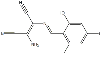 (Z)-2-amino-3-{[(E)-(2-hydroxy-4,6-diiodophenyl)methylidene]amino}-2-butenedinitrile|