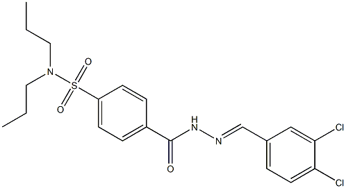 N1,N1-dipropyl-4-{[2-(3,4-dichlorobenzylidene)hydrazino]carbonyl}benzene-1-sulfonamide Structure