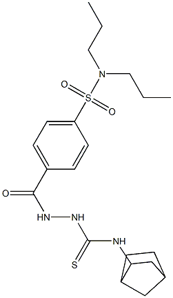 N1-bicyclo[2.2.1]hept-2-yl-2-{4-[(dipropylamino)sulfonyl]benzoyl}hydrazine-1-carbothioamide Structure