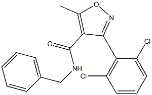 N-benzyl-3-(2,6-dichlorophenyl)-5-methyl-4-isoxazolecarboxamide Struktur