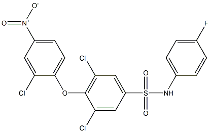  N1-(4-fluorophenyl)-3,5-dichloro-4-(2-chloro-4-nitrophenoxy)benzene-1-sulfonamide