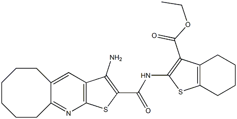 ethyl 2-{[(3-amino-5,6,7,8,9,10-hexahydrocycloocta[b]thieno[3,2-e]pyridin-2-yl)carbonyl]amino}-4,5,6,7-tetrahydro-1-benzothiophene-3-carboxylate Structure