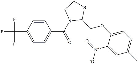 {2-[(4-methyl-2-nitrophenoxy)methyl]-1,3-thiazolan-3-yl}[4-(trifluoromethyl)phenyl]methanone