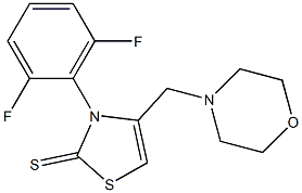 3-(2,6-difluorophenyl)-4-(morpholinomethyl)-1,3-thiazole-2(3H)-thione,,结构式