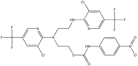 2-[[3-chloro-5-(trifluoromethyl)-2-pyridinyl](2-{[3-chloro-5-(trifluoromethyl)-2-pyridinyl]amino}ethyl)amino]ethyl N-(4-nitrophenyl)carbamate,,结构式