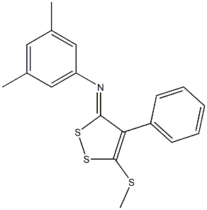 N1-[5-(methylthio)-4-phenyl-3H-1,2-dithiol-3-yliden]-3,5-dimethylaniline Structure