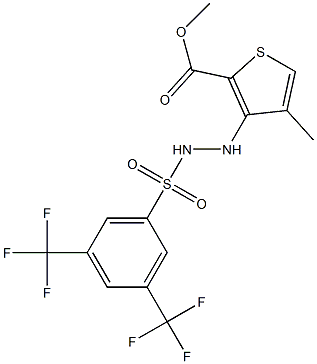 methyl 3-(2-{[3,5-di(trifluoromethyl)phenyl]sulfonyl}hydrazino)-4-methylthi ophene-2-carboxylate,,结构式