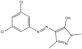 4-[2-(3,5-dichlorophenyl)diaz-1-enyl]-1,3-dimethyl-1H-pyrazol-5-ol Structure