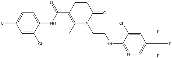 1-(2-{[3-chloro-5-(trifluoromethyl)-2-pyridinyl]amino}ethyl)-N-(2,4-dichlorophenyl)-2-methyl-6-oxo-1,4,5,6-tetrahydro-3-pyridinecarboxamide Structure