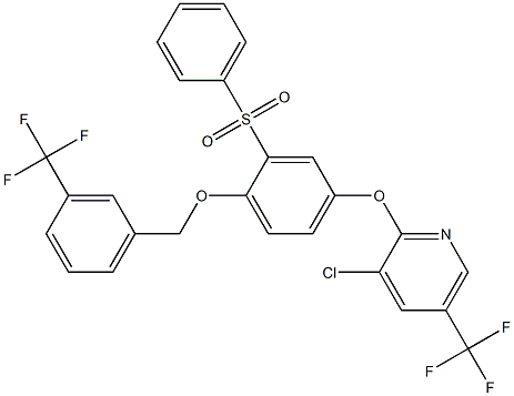 3-chloro-2-(3-(phenylsulfonyl)-4-{[3-(trifluoromethyl)benzyl]oxy}phenoxy)-5-(trifluoromethyl)pyridine 结构式