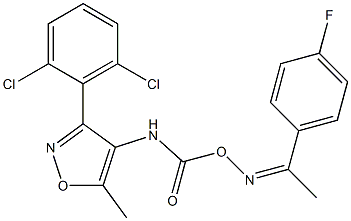 3-(2,6-dichlorophenyl)-4-{[({[1-(4-fluorophenyl)ethylidene]amino}oxy)carbonyl]amino}-5-methylisoxazole Structure