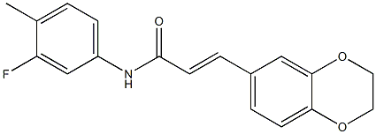 (E)-3-(2,3-dihydro-1,4-benzodioxin-6-yl)-N-(3-fluoro-4-methylphenyl)-2-propenamide Structure