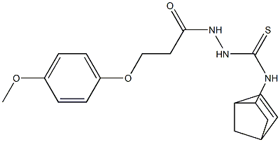 N1-bicyclo[2.2.1]hept-5-en-2-yl-2-[3-(4-methoxyphenoxy)propanoyl]hydrazine-1-carbothioamide Struktur