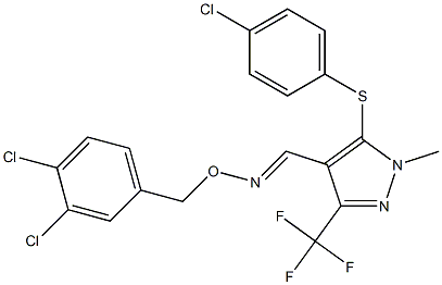 5-[(4-chlorophenyl)sulfanyl]-1-methyl-3-(trifluoromethyl)-1H-pyrazole-4-carbaldehyde O-(3,4-dichlorobenzyl)oxime|