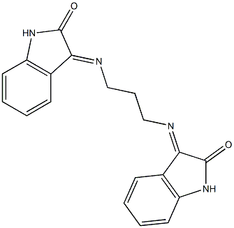 3-({3-[(2-oxo-2,3-dihydro-1H-indol-3-yliden)amino]propyl}imino)indolin-2-one Struktur