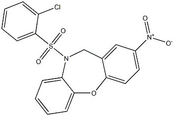 10-[(2-chlorophenyl)sulfonyl]-2-nitro-10,11-dihydrodibenzo[b,f][1,4]oxazepine Structure