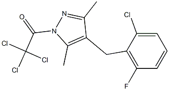 2,2,2-trichloro-1-[4-(2-chloro-6-fluorobenzyl)-3,5-dimethyl-1H-pyrazol-1-yl]ethan-1-one 结构式