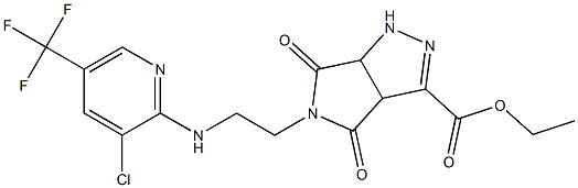 ethyl 5-(2-{[3-chloro-5-(trifluoromethyl)-2-pyridinyl]amino}ethyl)-4,6-dioxo-1,3a,4,5,6,6a-hexahydropyrrolo[3,4-c]pyrazole-3-carboxylate Struktur