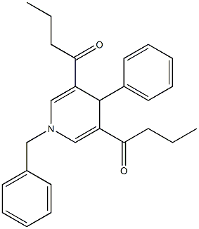 1-(1-benzyl-5-butyryl-4-phenyl-1,4-dihydropyridin-3-yl)butan-1-one 化学構造式