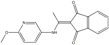 2-{1-[(6-methoxy-3-pyridinyl)amino]ethylidene}-1H-indene-1,3(2H)-dione Struktur
