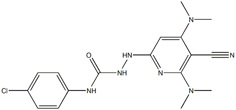 N1-(4-chlorophenyl)-2-[5-cyano-4,6-di(dimethylamino)-2-pyridyl]hydrazine-1-carboxamide Structure