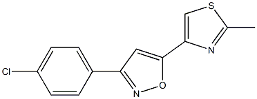 3-(4-chlorophenyl)-5-(2-methyl-1,3-thiazol-4-yl)isoxazole,,结构式