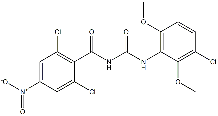 N-(3-chloro-2,6-dimethoxyphenyl)-N'-(2,6-dichloro-4-nitrobenzoyl)urea 化学構造式