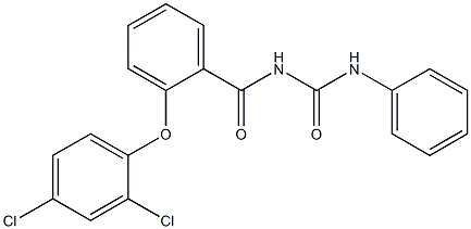 N-[2-(2,4-dichlorophenoxy)benzoyl]-N'-phenylurea Struktur