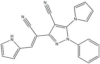 3-[1-cyano-2-(1H-pyrrol-2-yl)vinyl]-1-phenyl-5-(1H-pyrrol-1-yl)-1H-pyrazole-4-carbonitrile Structure