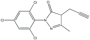 5-methyl-4-(2-propynyl)-2-(2,4,6-trichlorophenyl)-2,4-dihydro-3H-pyrazol-3-one,,结构式