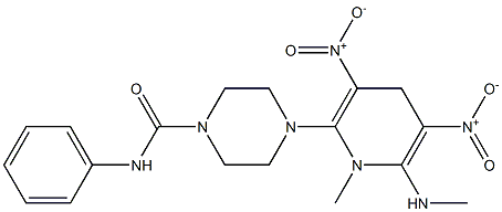  4-[1-methyl-6-(methylamino)-3,5-dinitro-1,4-dihydro-2-pyridinyl]-N-phenyltetrahydro-1(2H)-pyrazinecarboxamide