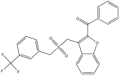 phenyl[3-({[3-(trifluoromethyl)benzyl]sulfonyl}methyl)-1-benzofuran-2-yl]methanone Struktur