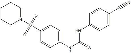 N-(4-cyanophenyl)-N'-[4-(piperidinosulfonyl)phenyl]thiourea Struktur