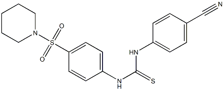 N-(4-cyanophenyl)-N'-[4-(piperidinosulfonyl)phenyl]thiourea Structure