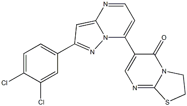 6-[2-(3,4-dichlorophenyl)pyrazolo[1,5-a]pyrimidin-7-yl]-2,3-dihydro-5H-[1,3]thiazolo[3,2-a]pyrimidin-5-one Structure