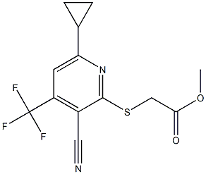 methyl 2-{[3-cyano-6-cyclopropyl-4-(trifluoromethyl)-2-pyridinyl]sulfanyl}acetate