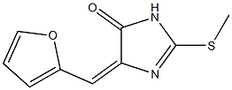 4-(2-furylmethylidene)-2-(methylthio)-4,5-dihydro-1H-imidazol-5-one Struktur