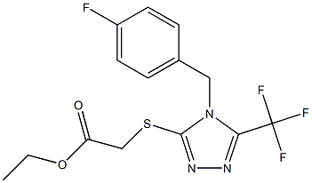 ethyl 2-{[4-(4-fluorobenzyl)-5-(trifluoromethyl)-4H-1,2,4-triazol-3-yl]sulfanyl}acetate Struktur