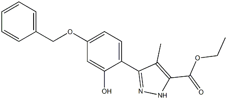ethyl 3-[4-(benzyloxy)-2-hydroxyphenyl]-4-methyl-1H-pyrazole-5-carboxylate Struktur