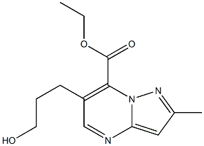 ethyl 6-(3-hydroxypropyl)-2-methylpyrazolo[1,5-a]pyrimidine-7-carboxylate Struktur