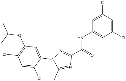 1-(2,4-dichloro-5-isopropoxyphenyl)-N-(3,5-dichlorophenyl)-5-methyl-1H-1,2,4-triazole-3-carboxamide 化学構造式