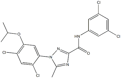 1-(2,4-dichloro-5-isopropoxyphenyl)-N-(3,5-dichlorophenyl)-5-methyl-1H-1,2,4-triazole-3-carboxamide 结构式