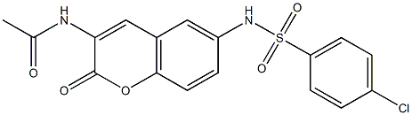 N1-(6-{[(4-chlorophenyl)sulfonyl]amino}-2-oxo-2H-chromen-3-yl)acetamide Struktur
