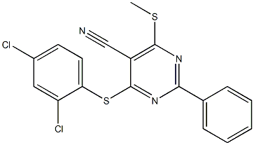 4-[(2,4-dichlorophenyl)thio]-6-(methylthio)-2-phenylpyrimidine-5-carbonitrile